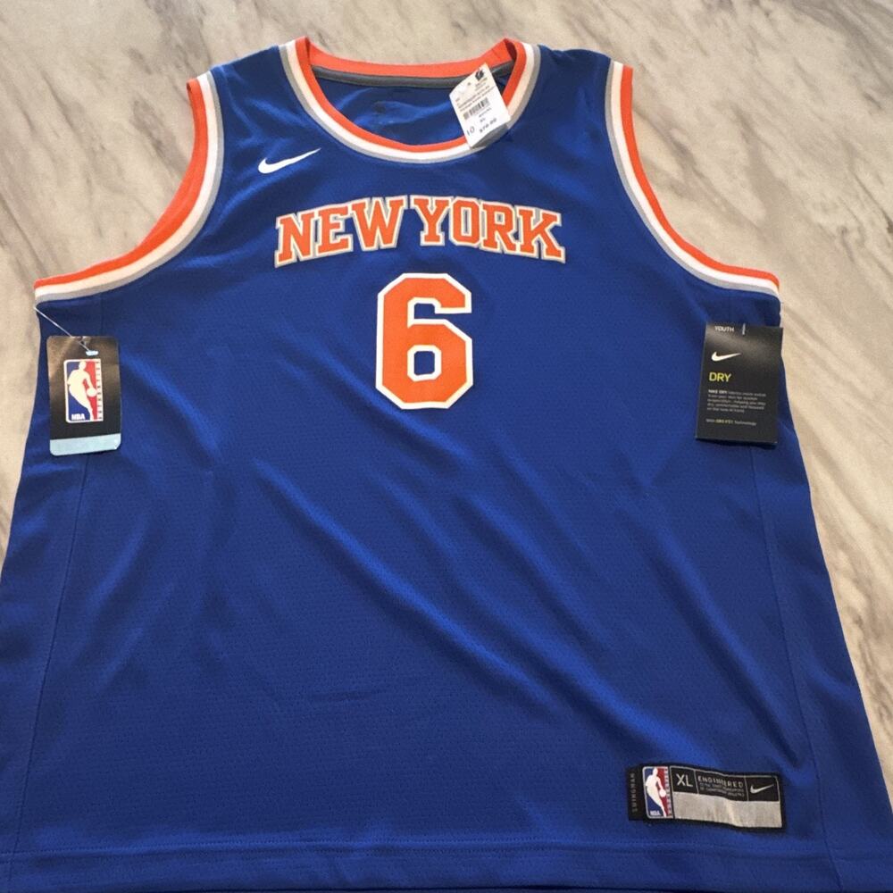 Nike New York Knicks Kristaps Porzingis #6 NBA Jersey Youth XL Blue 0213